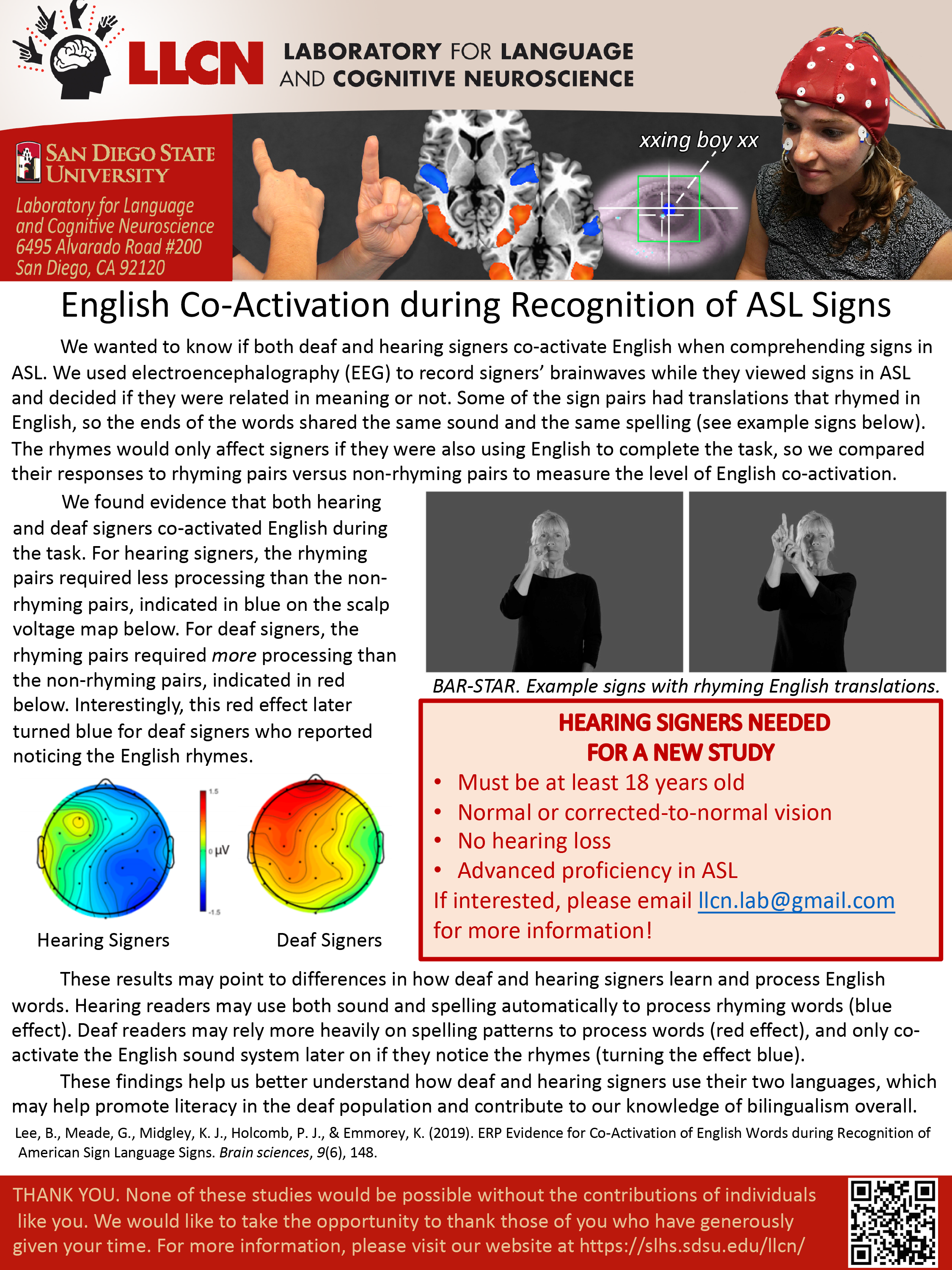 Research shows English co-activation during recognition of ASL signs
